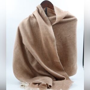 Handcrafted Alpaca Wool Striped Brown Scarves/Shawl